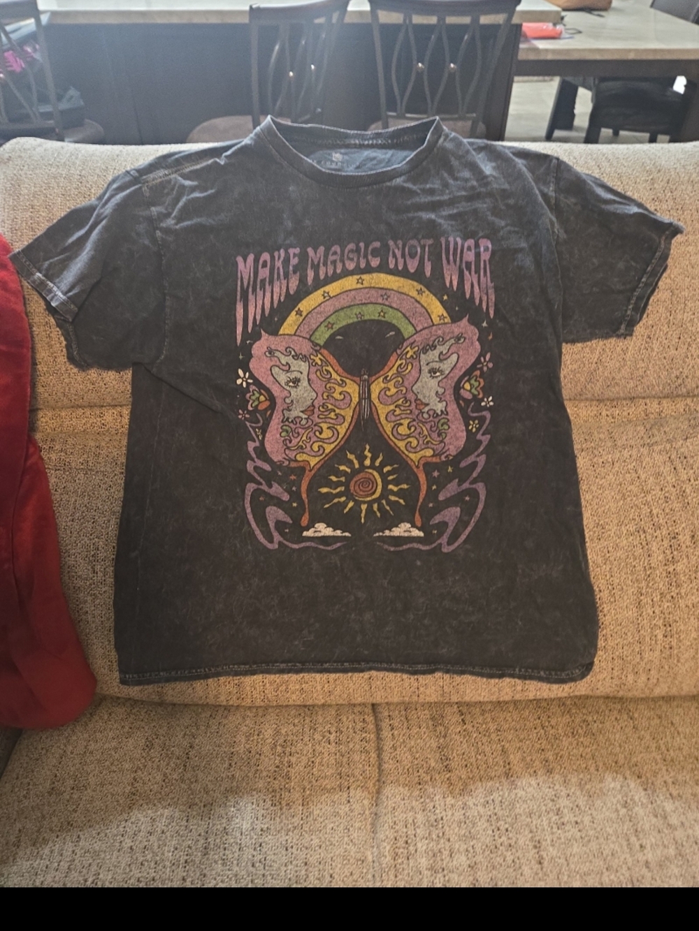 Black 'Make Magic Not War' Graphic Tee